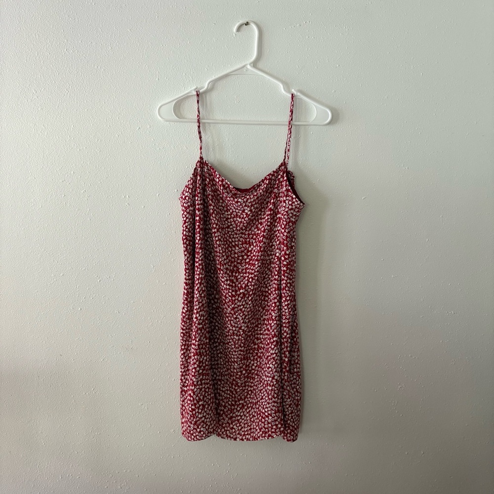 Reformation Red and White Patterned Dress